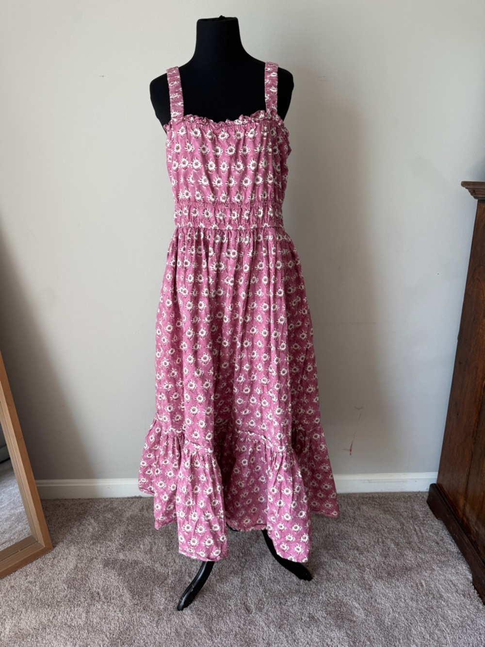Daydress Florence Floral Smocked Maxi Dress in Dusty Pink flowy loose feminine